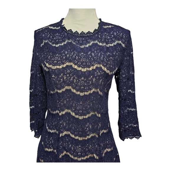 Trixxi Blue Lace Overlay Party Dress Juniors Size M - Picture 5 of 9